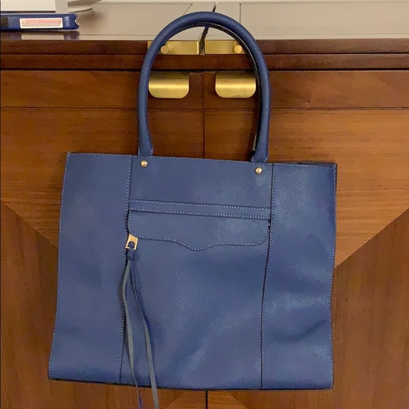 Rebecca Minkoff genuine leather navy tote - Picture 2 of 4